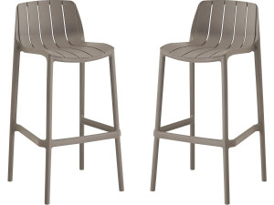 Set aus 2 stapelbaren Gartenhochstühlen "Vaena" - Taupe