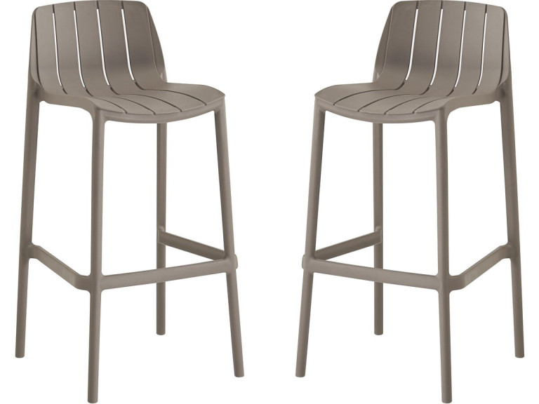 Set aus 2 stapelbaren Gartenhochstühlen "Vaena" - Taupe