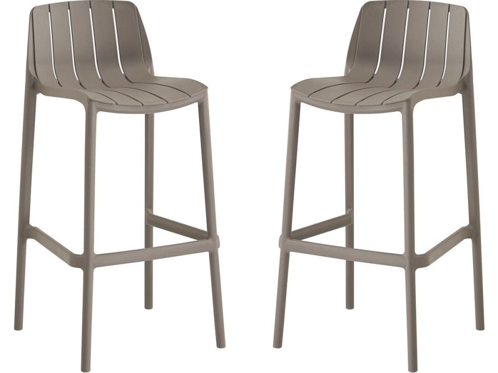 Set aus 2 stapelbaren Gartenhochstühlen "Vaena" - Taupe