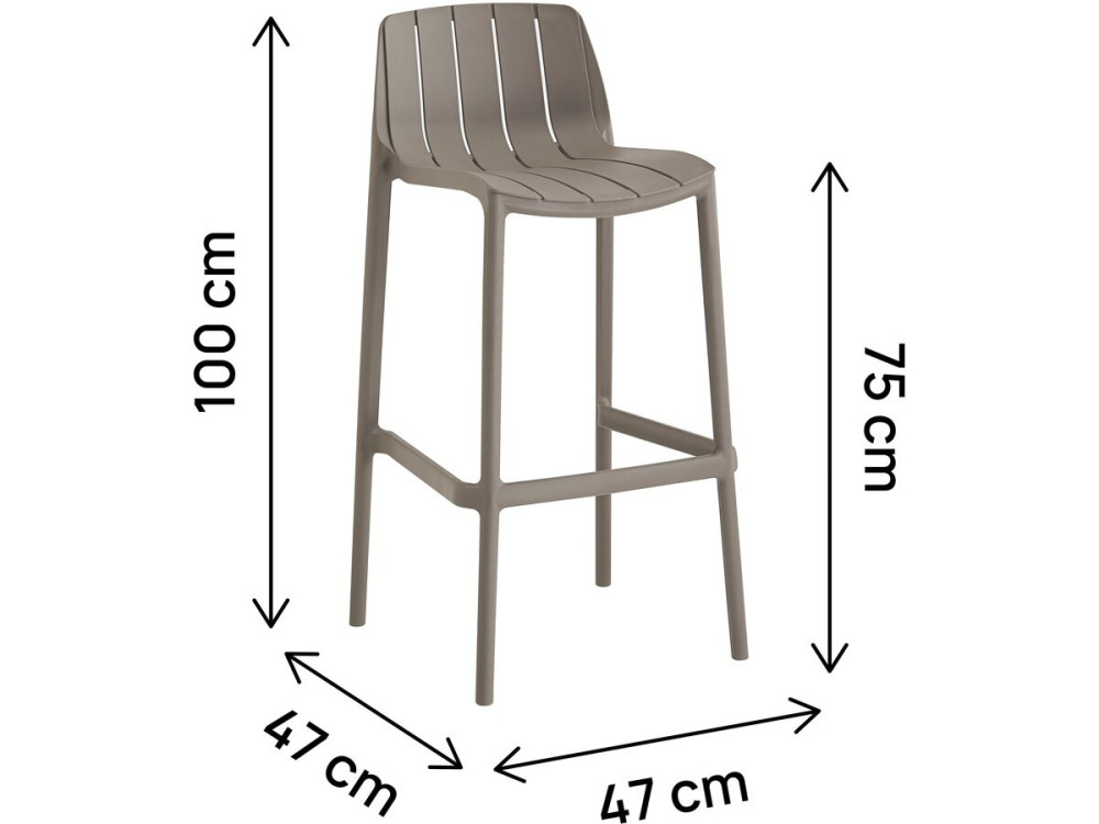Set aus 2 stapelbaren Gartenhochstühlen "Vaena" - Taupe