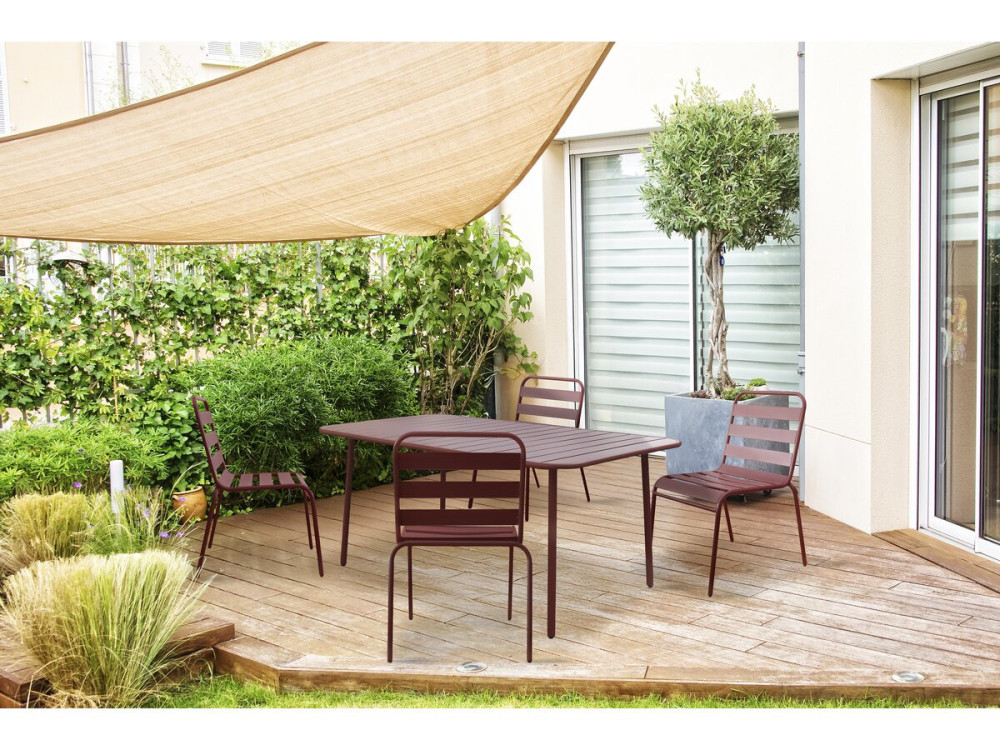 4er-Set stapelbare Gartenstühle aus Metall "Bilbao" - Terrakotta