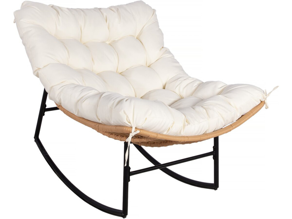 Papasan Schaukelstuhl mit Innen-/Außenkissen "Papaya" - Beige
