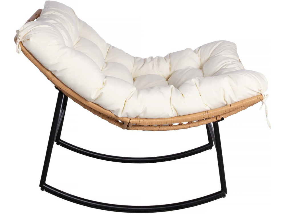 Papasan Schaukelstuhl mit Innen-/Außenkissen "Papaya" - Beige