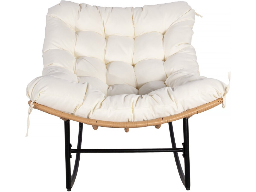 Papasan Schaukelstuhl mit Innen-/Außenkissen "Papaya" - Beige