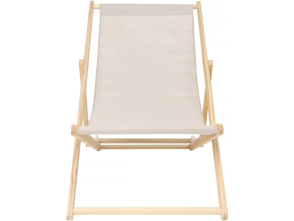 Set aus zwei hölzernen Liegestühlen "Chilienne" - 107 x 56,5 x 81 cm - Ecru