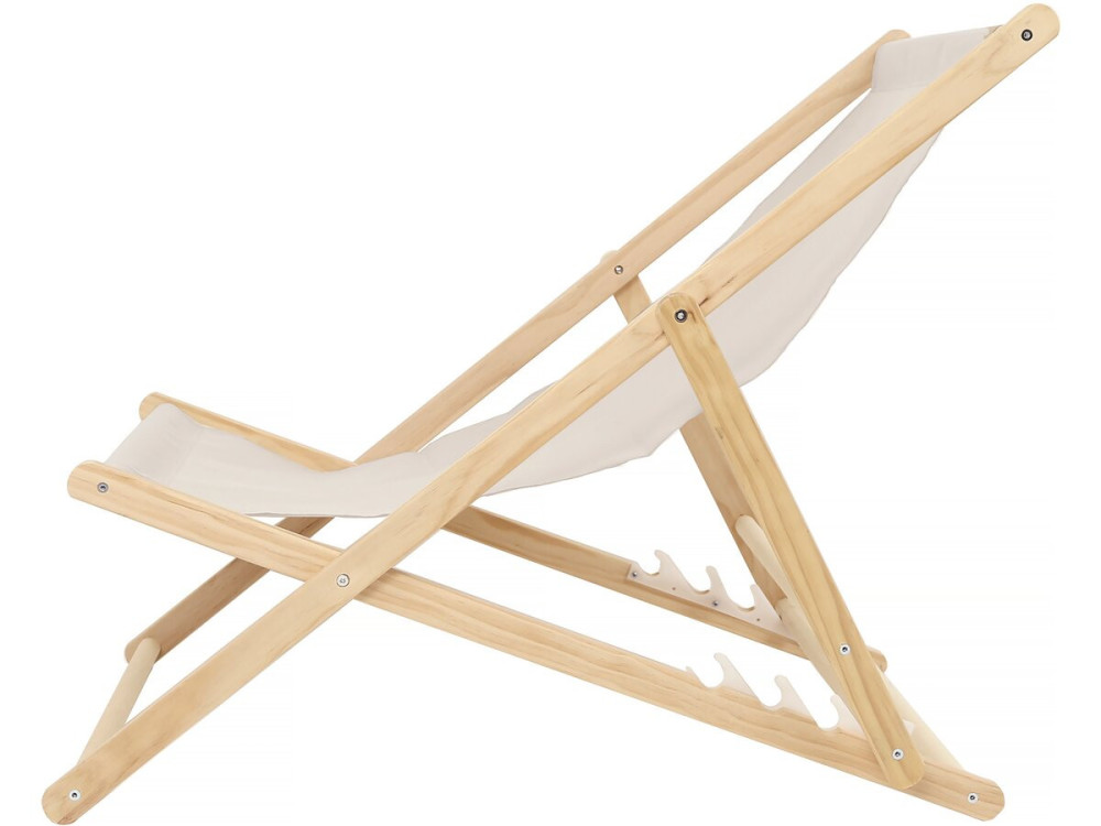 Set aus zwei hölzernen Liegestühlen "Chilienne" - 107 x 56,5 x 81 cm - Ecru