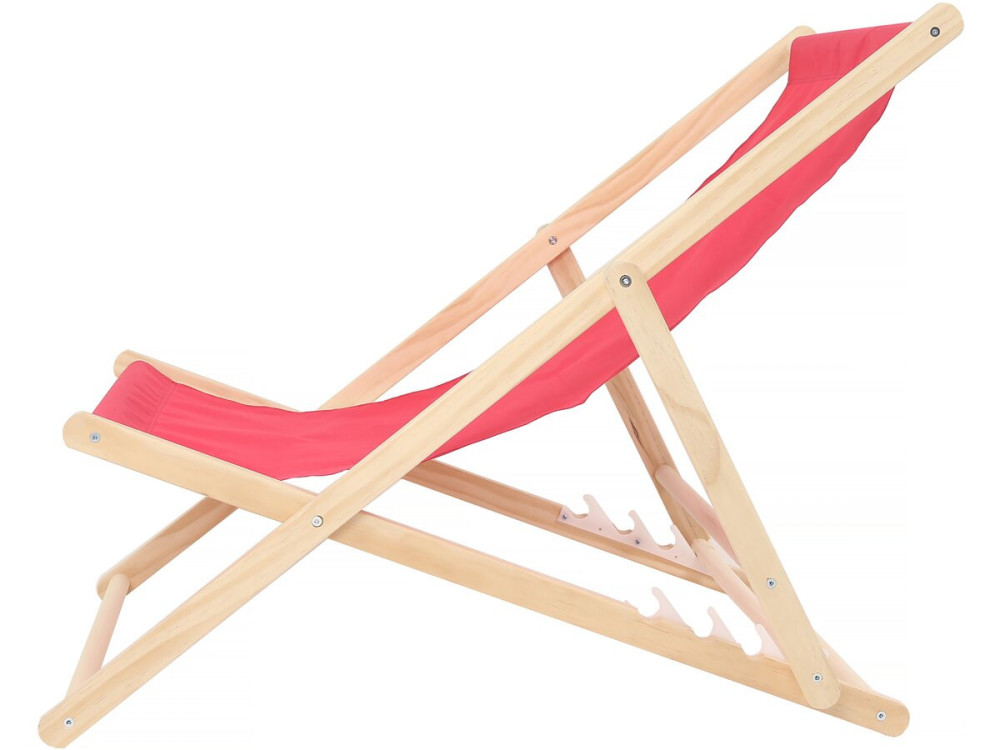 2er-Set Liegestühle aus Holz "Chilienne" - 107 x 56,5 x 81 cm - Rot