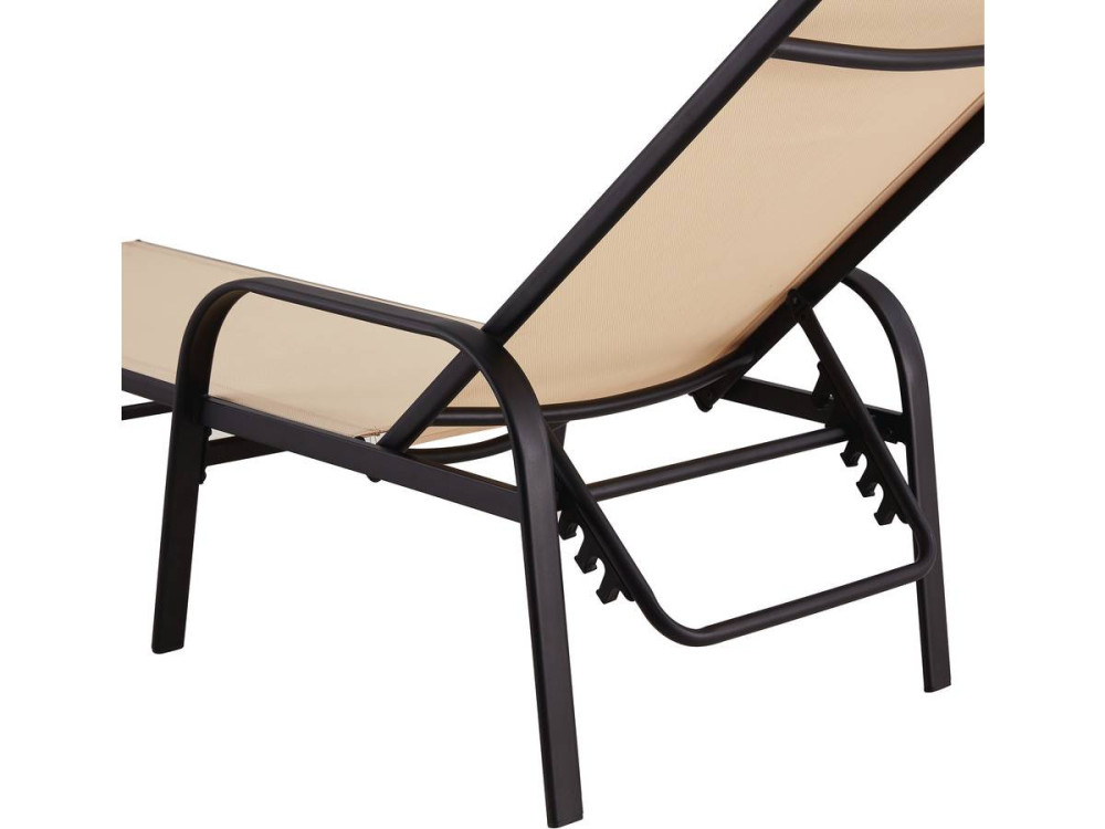 2er-Set Sonnenliegen aus Metall "Farniente - Beige