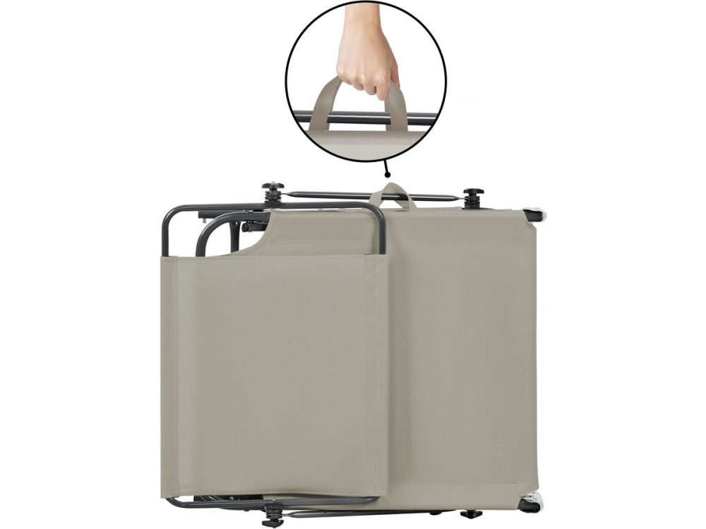 Klappbare Sonnenliege "Lazy" - Mit Sonnenschutz - Taupe