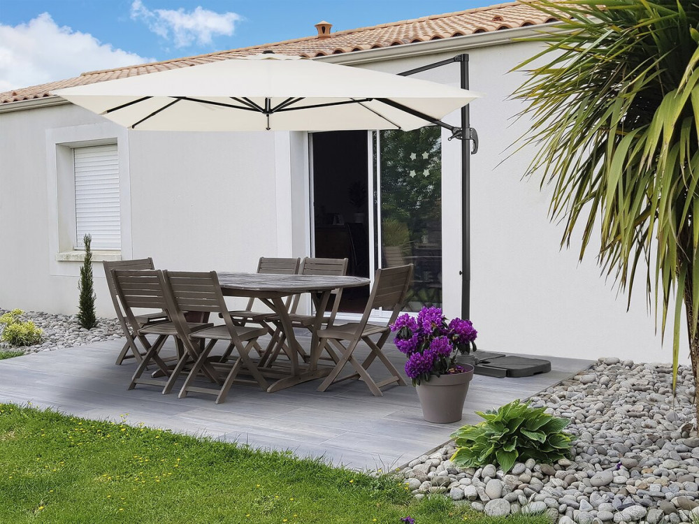 Ampelschirm aus Aluminium "Sky 4" - 3 x 4 m - Ecru