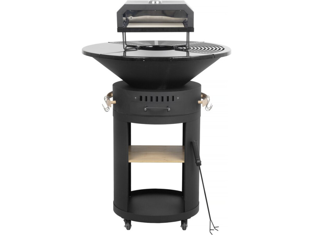Barbecue plancha brasero mit Pizzaofen "César premium"- Ø 81 cm - Schwarz