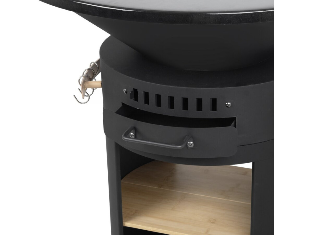 Barbecue plancha brasero mit Pizzaofen "César premium"- Ø 81 cm - Schwarz