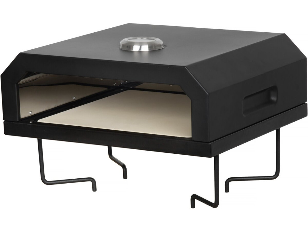 Barbecue plancha brasero mit Pizzaofen "César premium"- Ø 81 cm - Schwarz