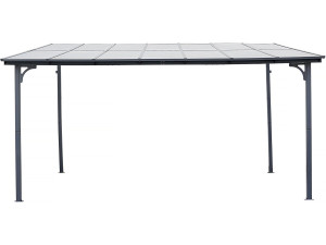Pergola Anlehnlaube "Marvin" - 4 x 3 m - 423 x 298 x 243 cm - Dunkelgrau