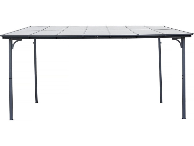 Pergola Anlehnlaube "Marvin" - 4 x 3 m - 423 x 298 x 243 cm - Dunkelgrau