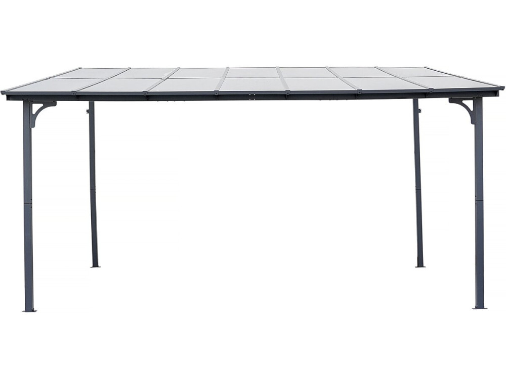 Pergola Anlehnlaube "Marvin" - 4 x 3 m - 423 x 298 x 243 cm - Dunkelgrau