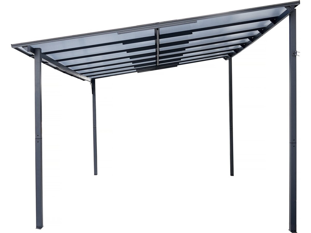 Pergola Anlehnlaube "Marvin" - 4 x 3 m - 423 x 298 x 243 cm - Dunkelgrau