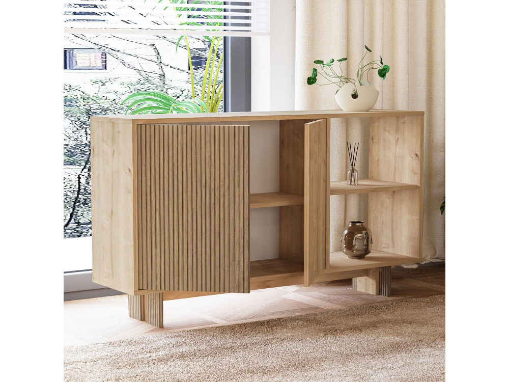 Anrichte aus Holz "Ravello" - 140 x 35 x 80 cm - Beige