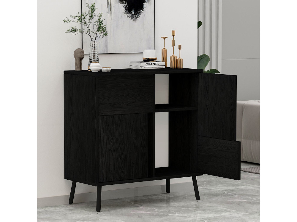 Multifunktionsschrank aus Holz "Darien" - 76.5 x 35 x 79.5 cm - Holz Schwarz