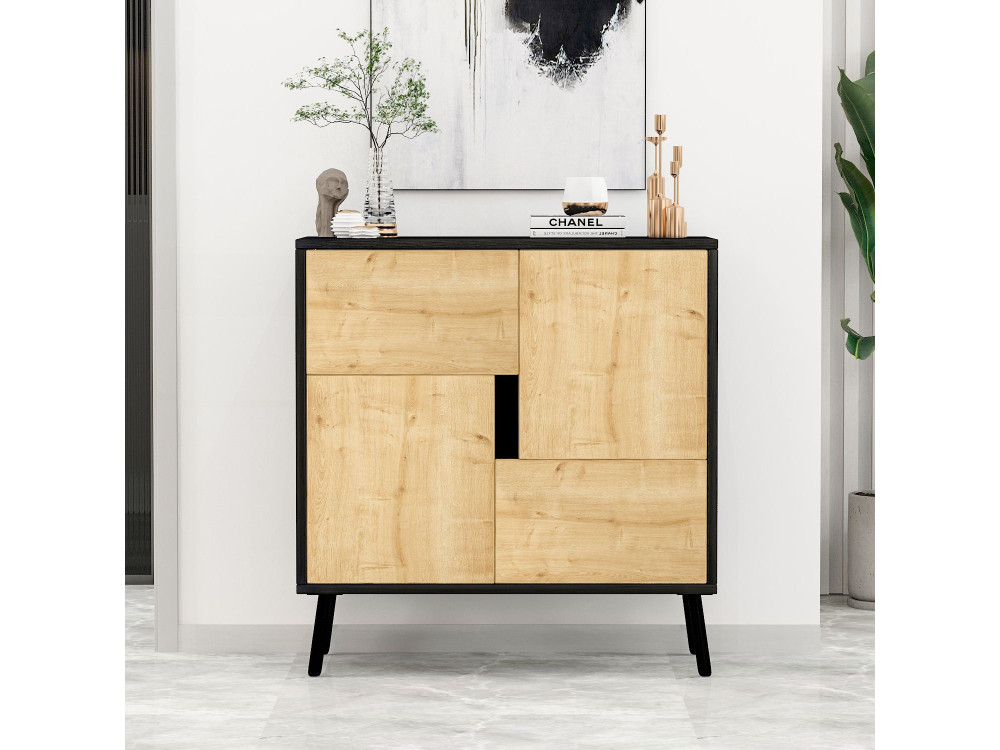 Multifunktionsschrank aus Holz "Darien" - 76.5 x 35 x 79.5 cm - Holz Schwarz
