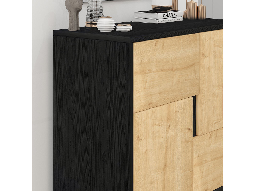Multifunktionsschrank aus Holz "Darien" - 76.5 x 35 x 79.5 cm - Holz Schwarz