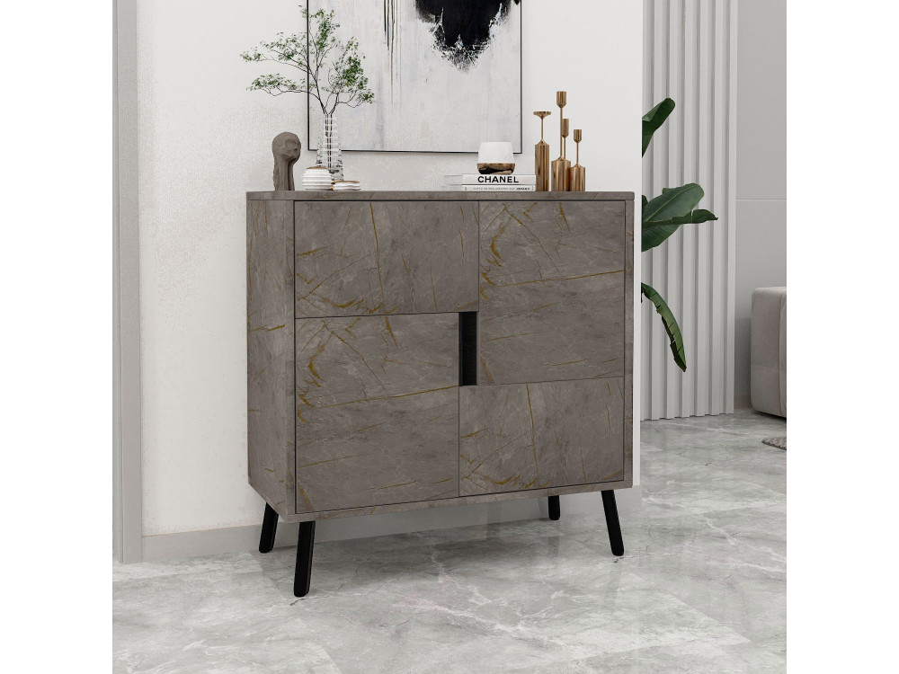 Multifunktionsschrank aus Holz "Darien" - 76.5 x 35 x 79.5 cm - Marmor