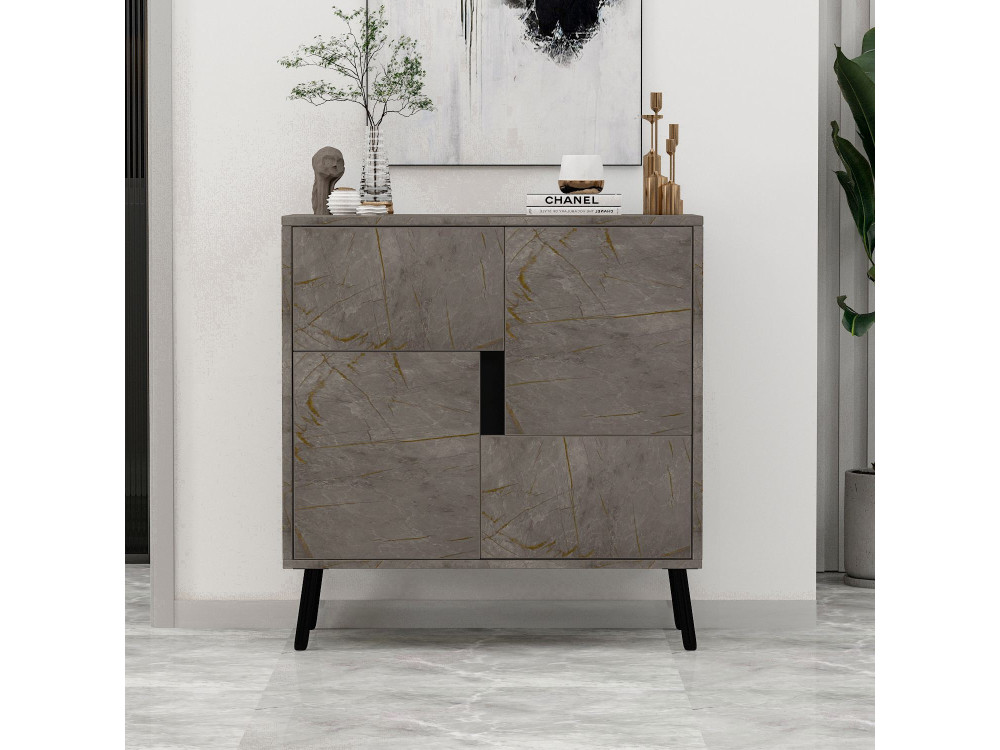 Multifunktionsschrank aus Holz "Darien" - 76.5 x 35 x 79.5 cm - Marmor
