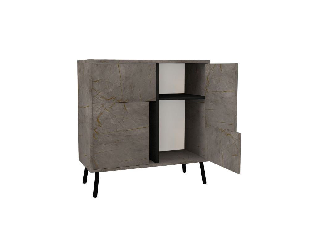 Multifunktionsschrank aus Holz "Darien" - 76.5 x 35 x 79.5 cm - Marmor