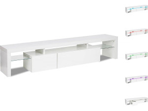 TV-Möbel lackiert mit LED "Tina"  - 187,5 x 34 x 38 cm - Weiß