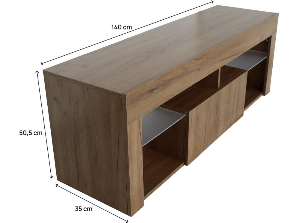 Designer TV-Möbel aus Holz "Hugo" - 140 x 40 x 50 cm - Braun
