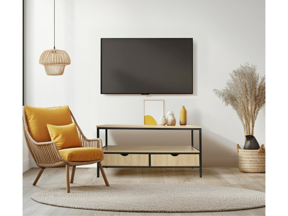 TV-Schrank "Detroit" im Industriestil mit Schublade - 113 x 40 x 55 cm - Beige