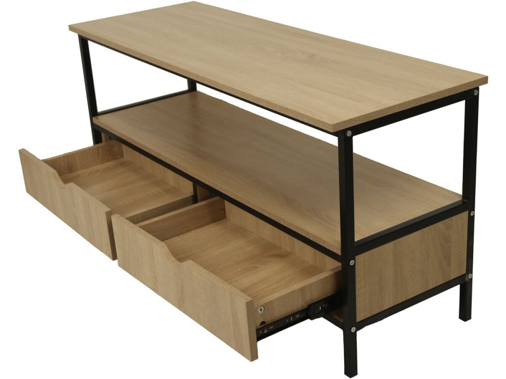 TV-Schrank "Detroit" im Industriestil mit Schublade - 113 x 40 x 55 cm - Beige