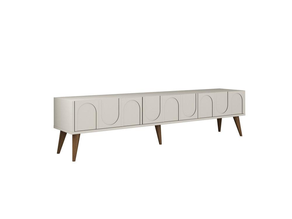 TV-Ständer „Lyon“ aus Holz – 180 x 35 x 44 cm – Creme/Walnuss