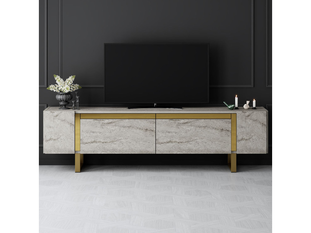 TV-Möbel aus Holz "Yildiz" - 180 x 30 x 50 cm - TravertinOr