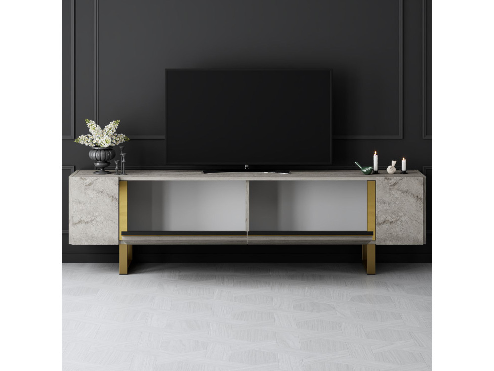 TV-Möbel aus Holz "Yildiz" - 180 x 30 x 50 cm - TravertinOr