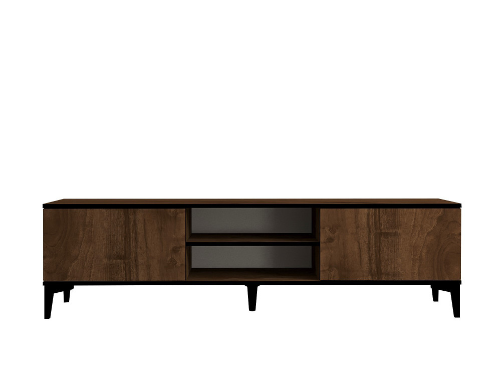 TV-Möbel aus Holz "Erem" - 180 x 40 x 45 cm - NussbaumSchwarz