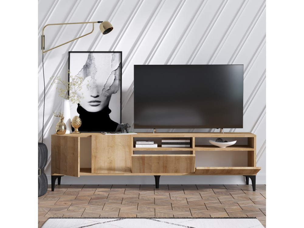TV-Möbel aus Holz "Ross" - 180 x 35 x 52 cm - Eiche