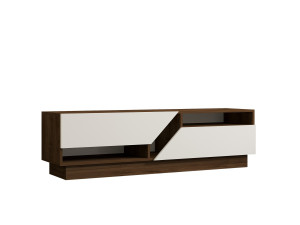 TV-Möbel aus Holz "Koza" - 160 x 40 x 45 cm - NussbaumWeiß