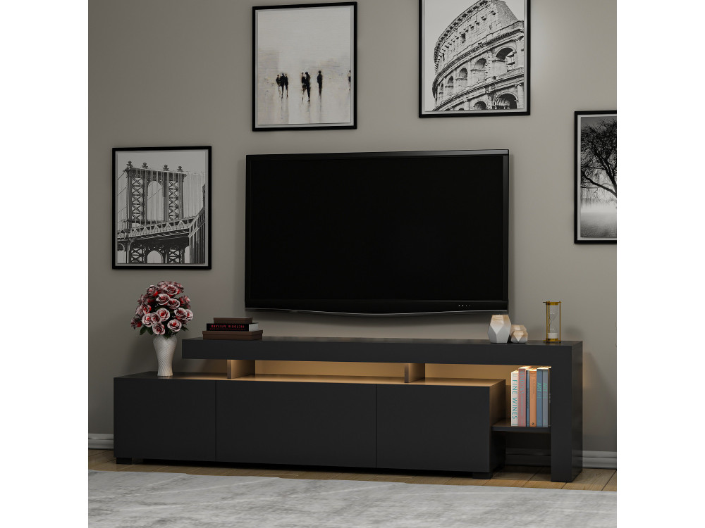 TV-Möbel aus Holz "Beliz" - 192 x 37 x 53 cm - Anthrazit