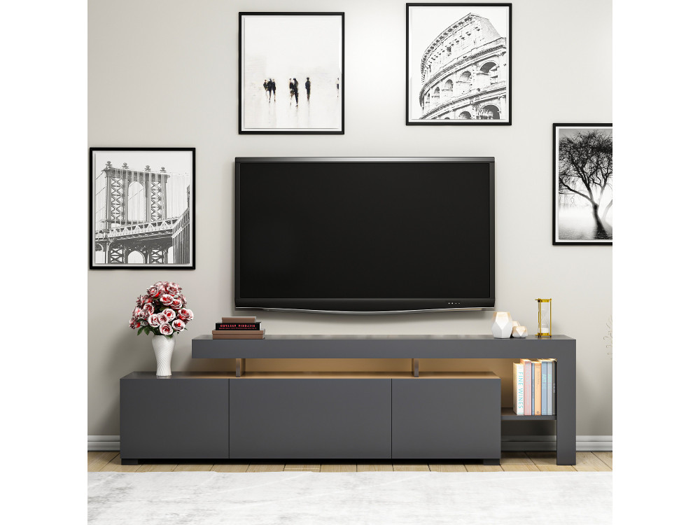 TV-Möbel aus Holz "Beliz" - 192 x 37 x 53 cm - Anthrazit