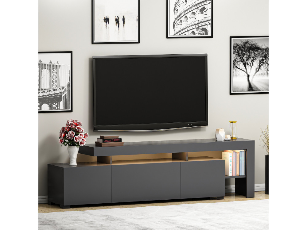 TV-Möbel aus Holz "Beliz" - 192 x 37 x 53 cm - Anthrazit