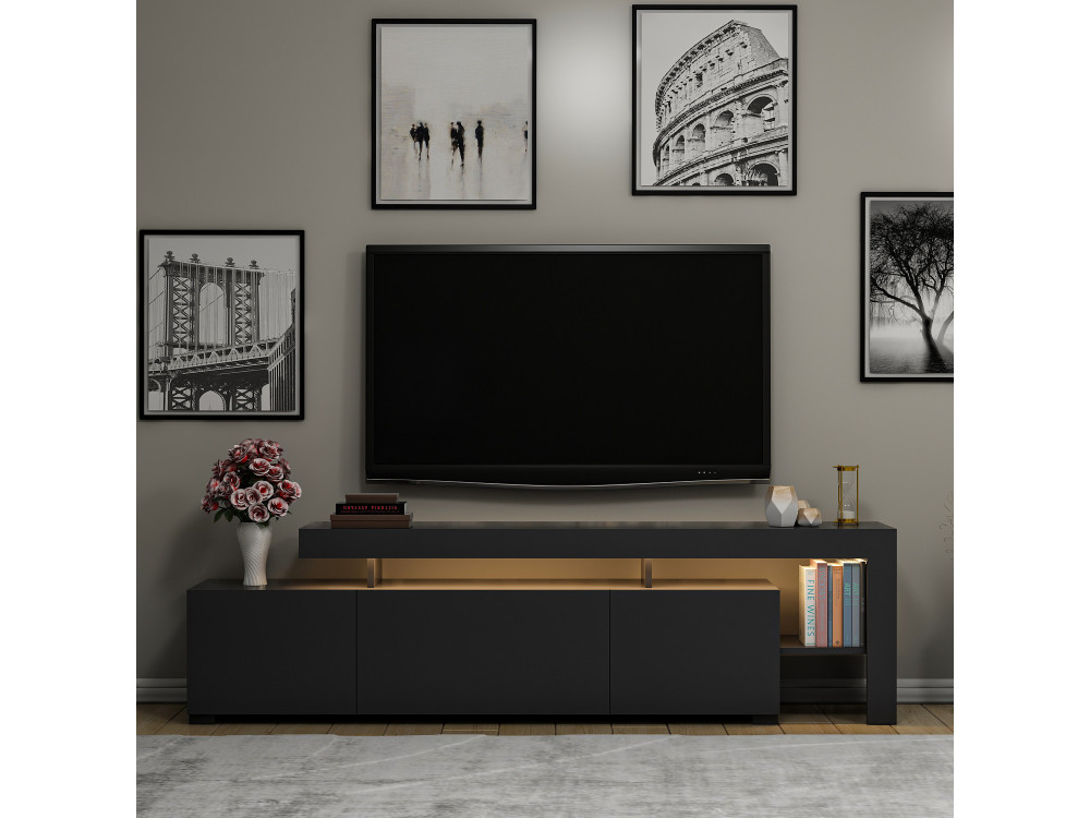 TV-Möbel aus Holz "Beliz" - 192 x 37 x 53 cm - Anthrazit