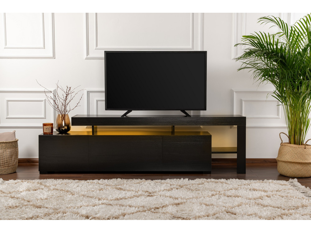 TV-Möbel aus Holz "Beliz" 192 x 37 x 53 cm - Schwarzes Holz
