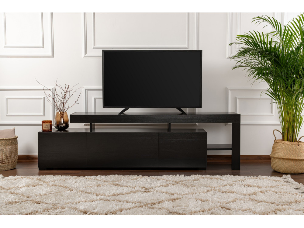 TV-Möbel aus Holz "Beliz" 192 x 37 x 53 cm - Schwarzes Holz