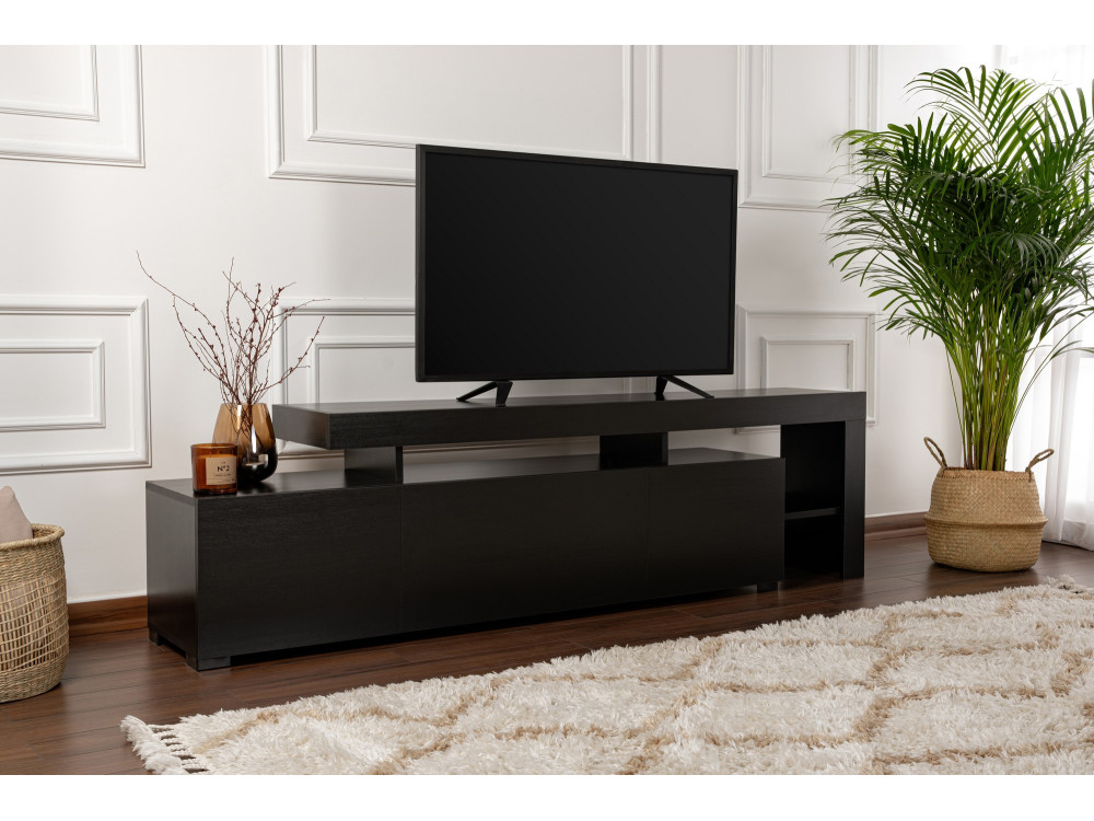 TV-Möbel aus Holz "Beliz" 192 x 37 x 53 cm - Schwarzes Holz