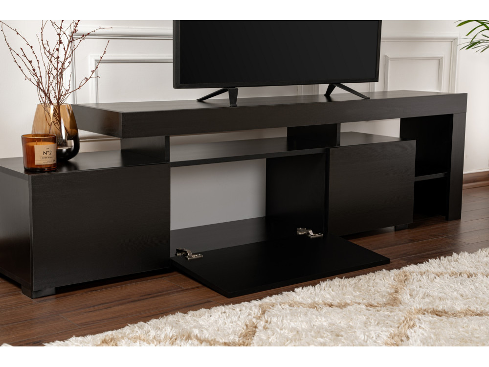 TV-Möbel aus Holz "Beliz" 192 x 37 x 53 cm - Schwarzes Holz
