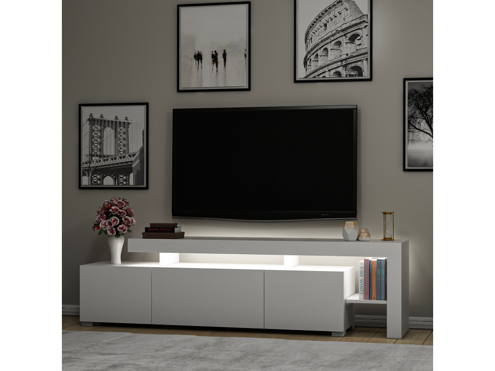 TV-Möbel aus Holz "Beliz" 192 x 37 x 53 cm - Weiß