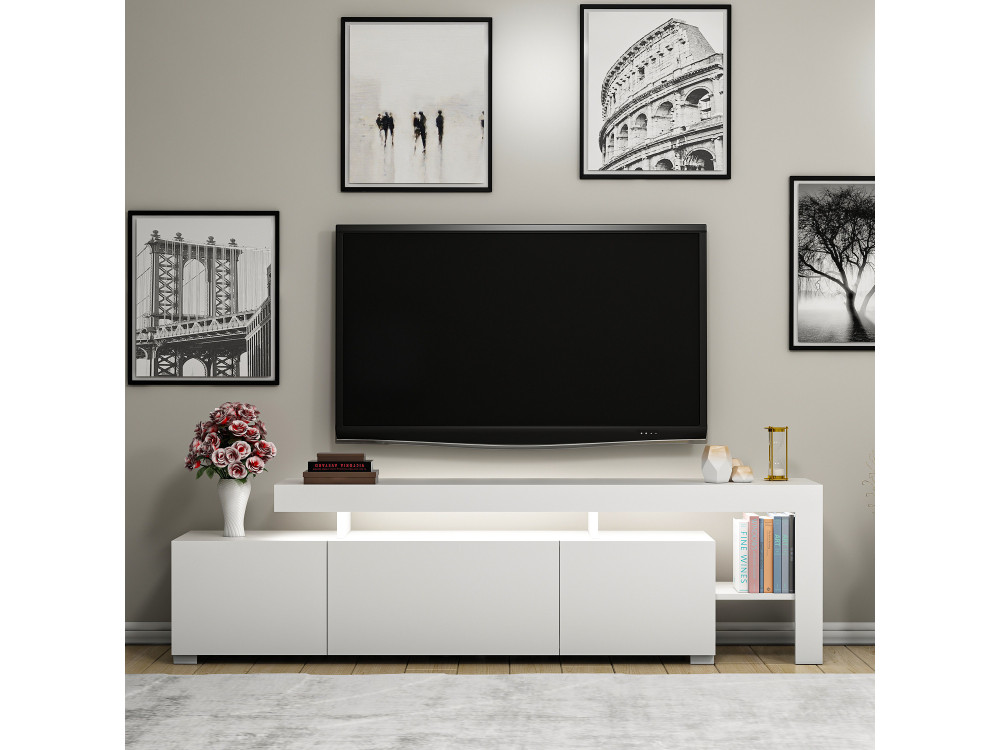 TV-Möbel aus Holz "Beliz" 192 x 37 x 53 cm - Weiß