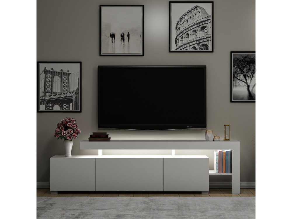 TV-Möbel aus Holz "Beliz" 192 x 37 x 53 cm - Weiß