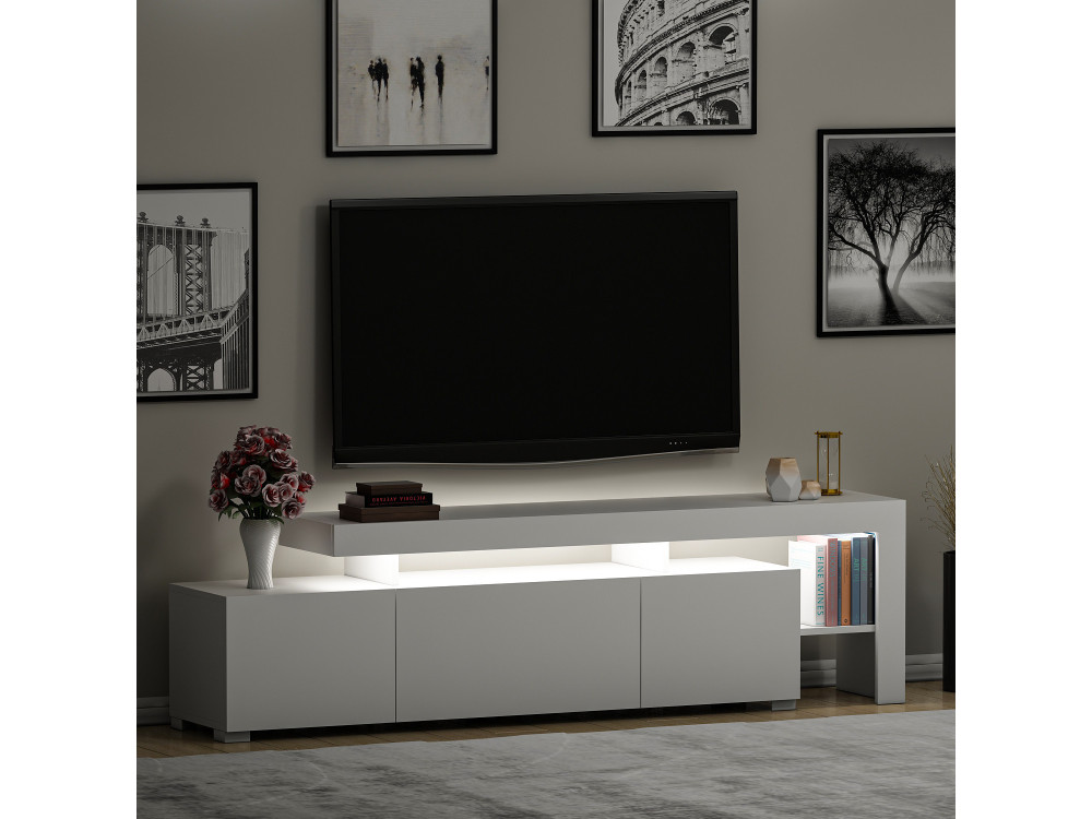 TV-Möbel aus Holz "Beliz" 192 x 37 x 53 cm - Weiß